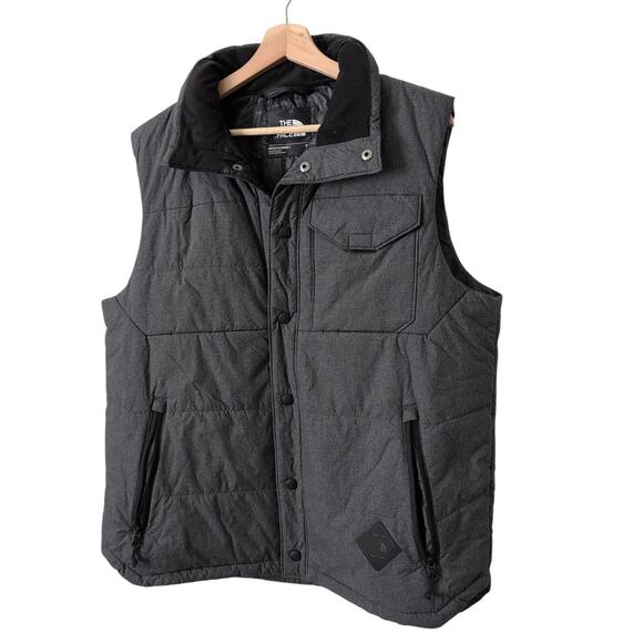 The North Face Men's Vest Medium Patrick's Point Gray Puffer Jacket Excellent - Picture 1 of 8